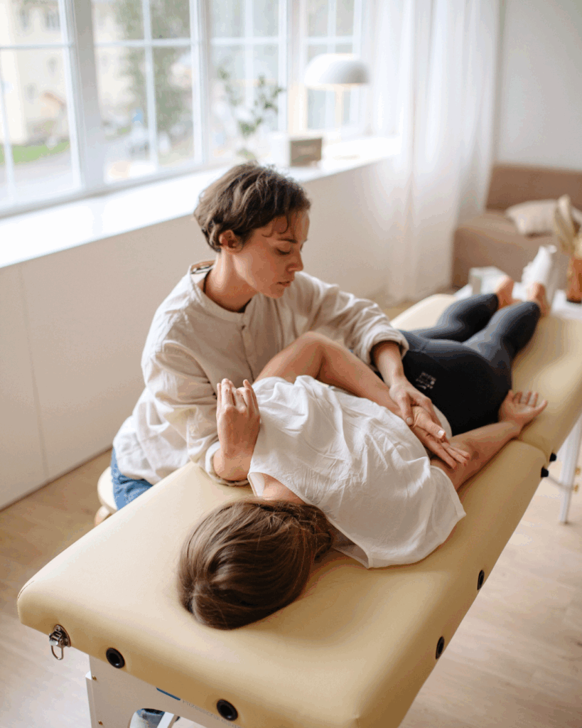 woman receiving osteopathy treatment in Toronto